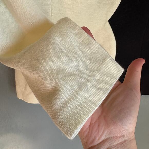 Vintage Women's Small Colorblock B&W Big Button Blazer Retro 90's Classic MCM - Picture 5 of 7